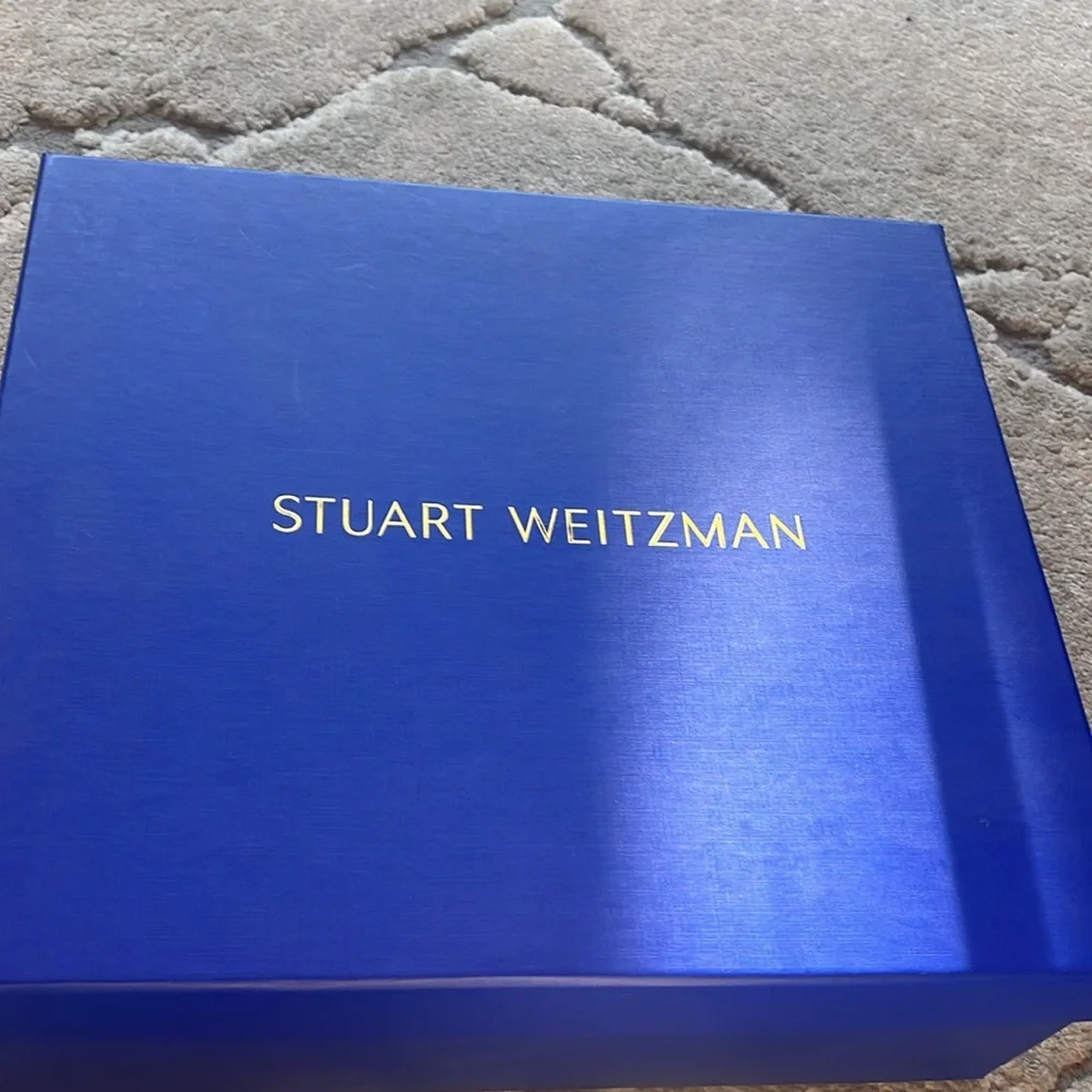 Stuart Weitzman Henley Chill Suede Shearling Combat Boots new in box no lid 6.5